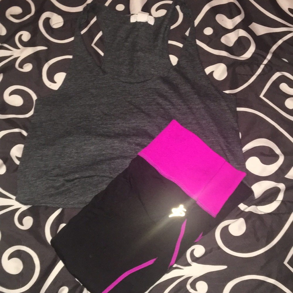 Two piece bundle athletic capris and tank top